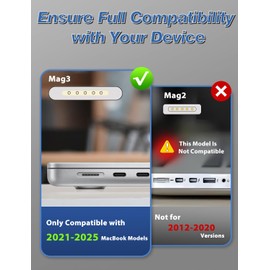 140W Charger for MacBook Pro 16 14 inch Mac Air 15 13 inch 2025 2024 2023 2022 2021 M1–M4【Original Quality】Type C Fast Charger Power Adapter & 6.6FT Type C to Magnetic 3 Cable LED Applicable 2021-2025