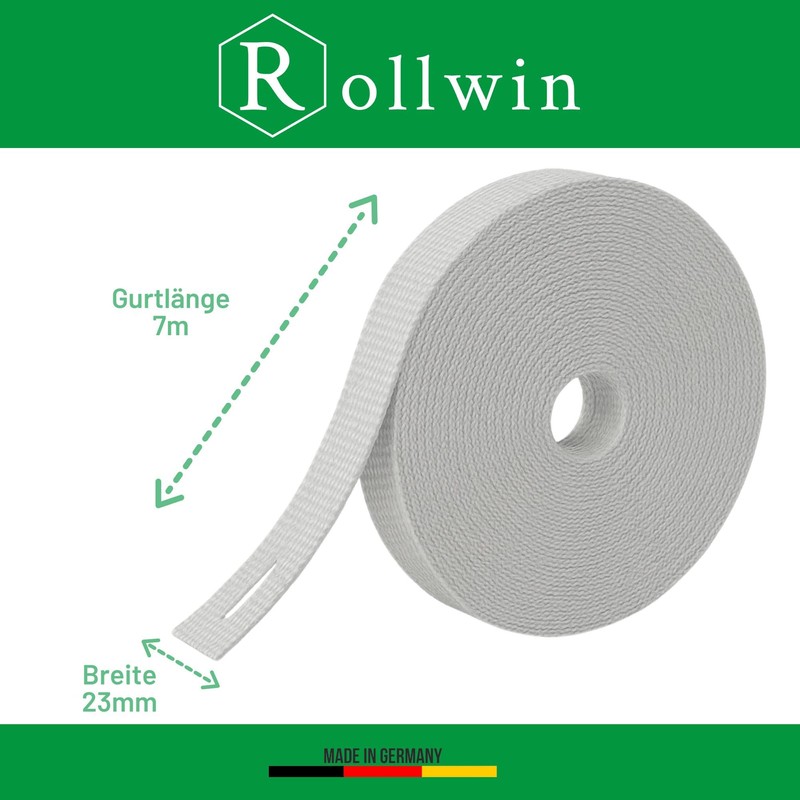 Rollwin Set of 2 roller shutter straps, 7.5 m, 23