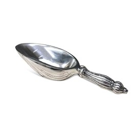 Elegant Ribbed Ice Scoop Polished Aluminum 7 Inches by India Handicrafts