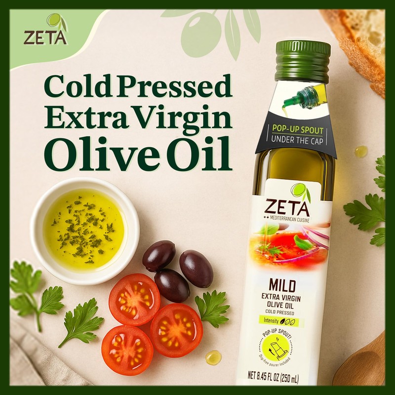 Zeta Extra Virgin Olive Oil, 8.5 fl oz (3 Pack)
