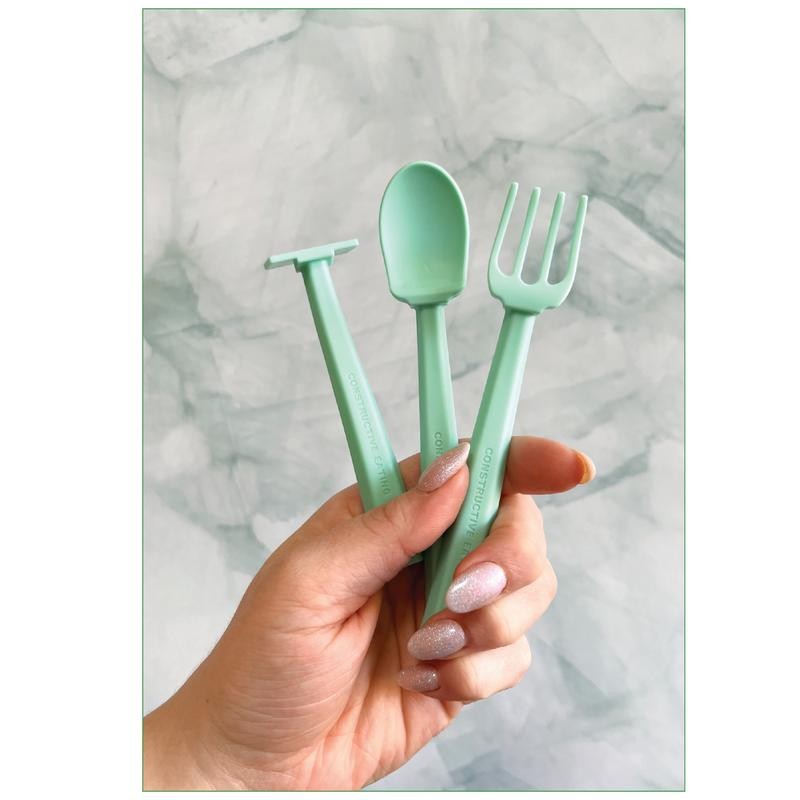Constructive Eating Training Utensils and Plate Set - Made in
