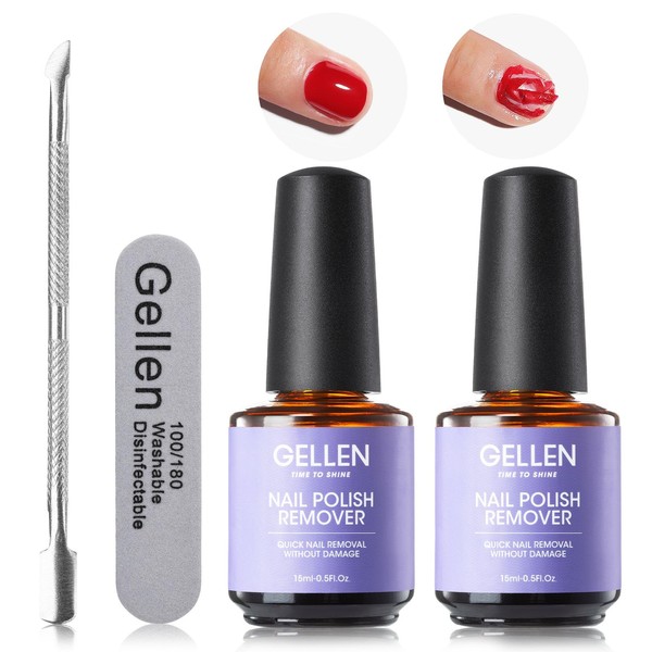 Gellen Gel Nail Polish Remover, 2Pcs Gel Polish Remover with