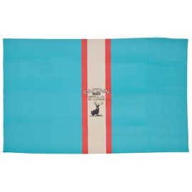 Captain Stag UB-3092 Picnic Rug, Mat, Cushion Picnic Rug, 35.4 x 23.6 inches (90 x 60 cm), Turquoise/Racing Stripe