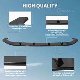 Front Bumper Lip Compatible with 2013-2016 Volkswagen Golf 7 MK7 GTI R Rline,Glossy Black/Carbon Fiber Look Splitter