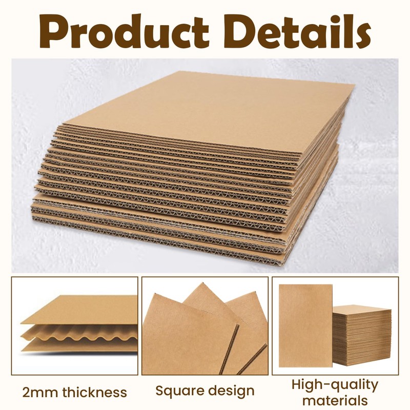 Haploon Corrugated Cardboard Sheets 30 Pack Large Flat Packaging Inserts