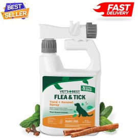 Vet's Best Flea and Tick Yard & Kennel, Spray Flea Treatment for Dogs 32 fl oz.