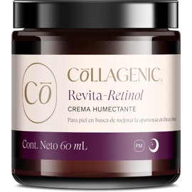 Collagenic Crema Facial Antiarrugas con Retinol y Colgeno Hidrolizado Hidratacin Profunda Reafirmante Mejora Firmeza y Textura de Piel, Hidrata, Suaviza e Ilumina Crema de Noche 60ml