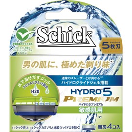 Schick Hydro 5 Premium Replacement Blades for Sensitive Skin, 4 Packs