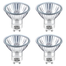 TAIYALOO GU10 Halogen 35W Bulbs, Dimmable MR16 GU10+C 120V 35W for Track, Recessed, Candle Warmer, Range Hood Light Bulbs, 2700K Warm White, Pack of 4