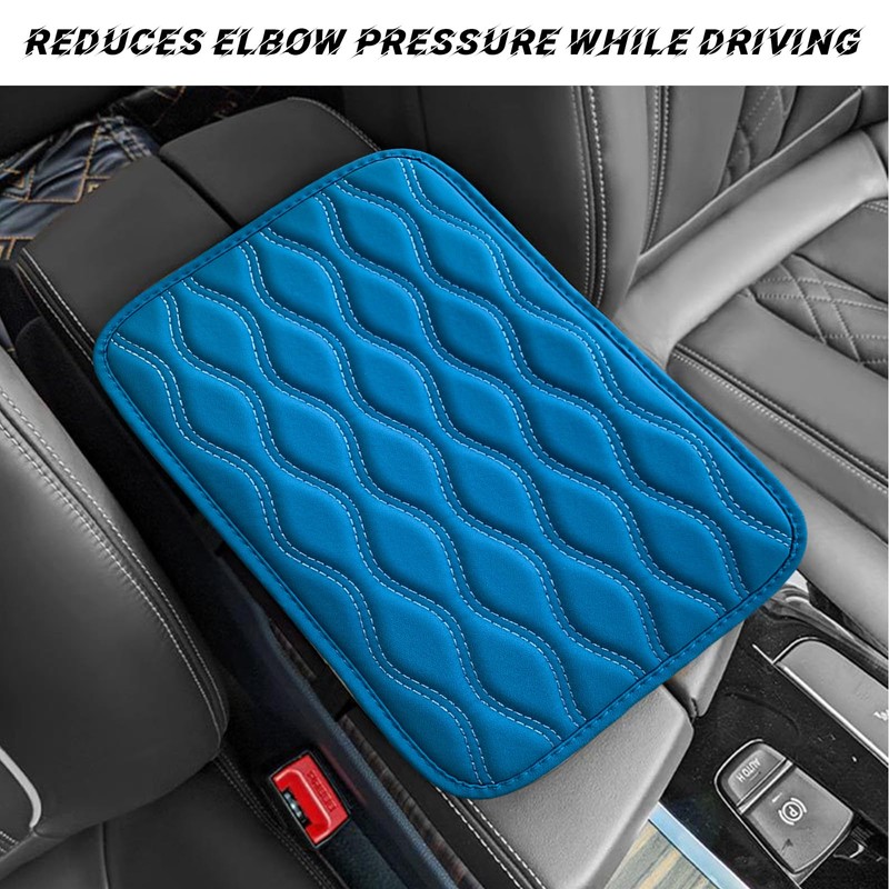 Ohleats Car Center Console Pad, Waterproof PU Leather Auto Armrest