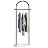 BUZUEY Freestanding Clothing Rack with Marble Base,Modern Black Arch Garment