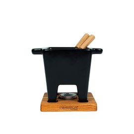 Boska Holland Tealight Fondue Set, For Cheese or Chocolate, Tapas, 200 mL Black, Pro Collection