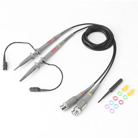 2 x precision BNC oscilloscope probe set, 100 MHz oscilloscope clip, 1 x 10 x switchable test cable, oscilloscope tips, make sure that this is compatible by