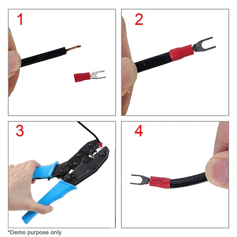 Voilamart Ratchet Crimping Tool for Insulated Electrical Connectors, Terminal Crimper
