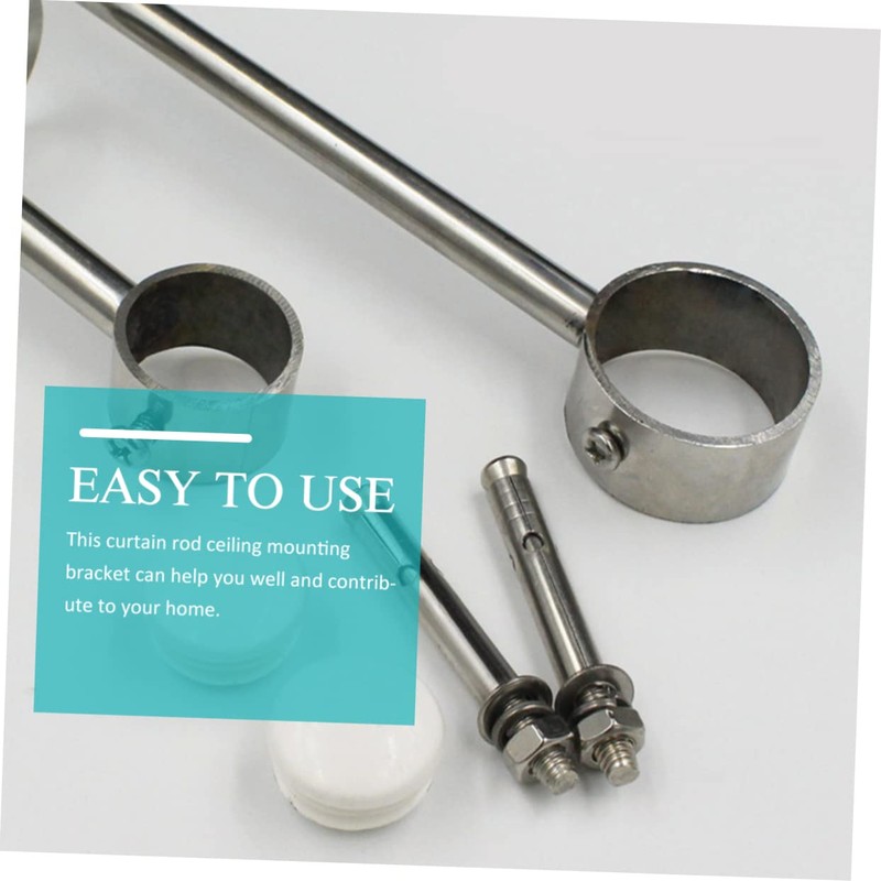 MAGICLULU 2Pcs Heavy Duty Ceiling Mount Rod Brackets for Curtain