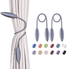 Pretty Jolly Pack of 2 DIY Twist Curtain Tiebacks Creative Decorative Drape Tie Backs European Style Random Modelling Curtain Holdbacks for Home & Office Window Blackout & Sheer Drapery (Grey)