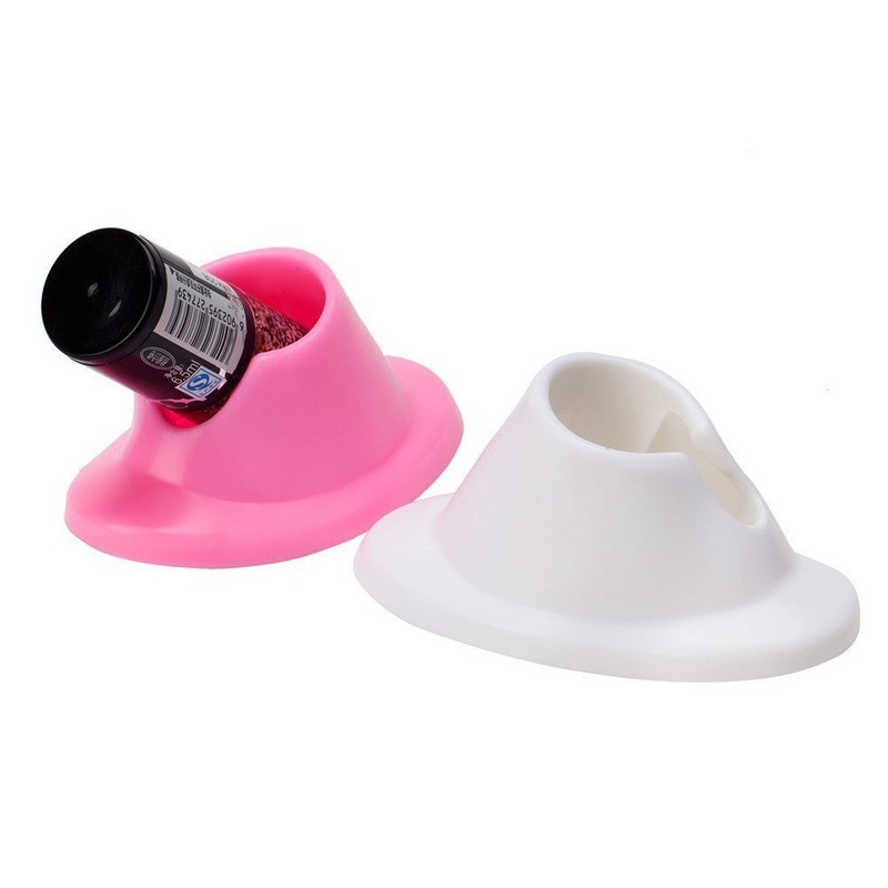 yueton 4pcs White and Pink Soft Rubber Nail Polish Bottle
