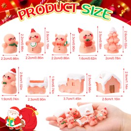GGSTDDUP 36Pcs Mini Christmas Figures, Mini Resin Gingerbread Man, Christmas Miniature Figurines Ornaments for DIY Christmas Snow Globes, Village Landscape, Fairy Garden (9 Styles)