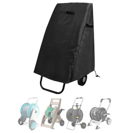 GEHENG Garden Hose Reel Cover, 420D Oxford Polyester Coated Tarp, 100% Waterproof, All Weather Use, for:Klz,Suncast,OB and More,Black.25.9" x24.8" x 34.6".