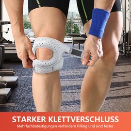 Yanlin Patella Stabilising Knee Brace, Patella Knee Brace, Adjustable Knee Braces, Adjustable Patella Tendon Bandage, Non-Slip, Shock Absorbing for Men and Women (Black)