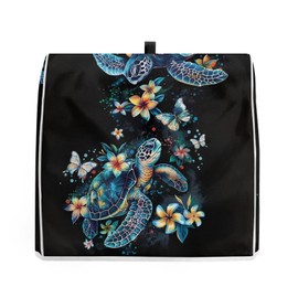 JOAIFO Turtle Stand Mixer Cover Black Kitchen Aid Mixer Protective Dust Cover with Top Handle and Pockets, Indoor Kitchen Decor