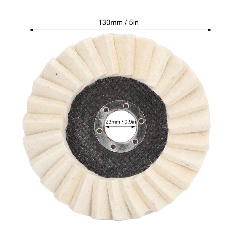 2Pcs 5in Grinding Disc Wave Shape Wool Felt Polishing Wheel