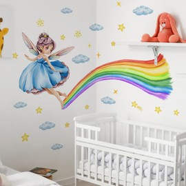 Rainbow Wall Sticker Clouds Stars Girls Wall Sticker Wall Decoration for Children's Room Baby Room Girls Wall Decoration Bedroom Girls Room Decoration Gifts