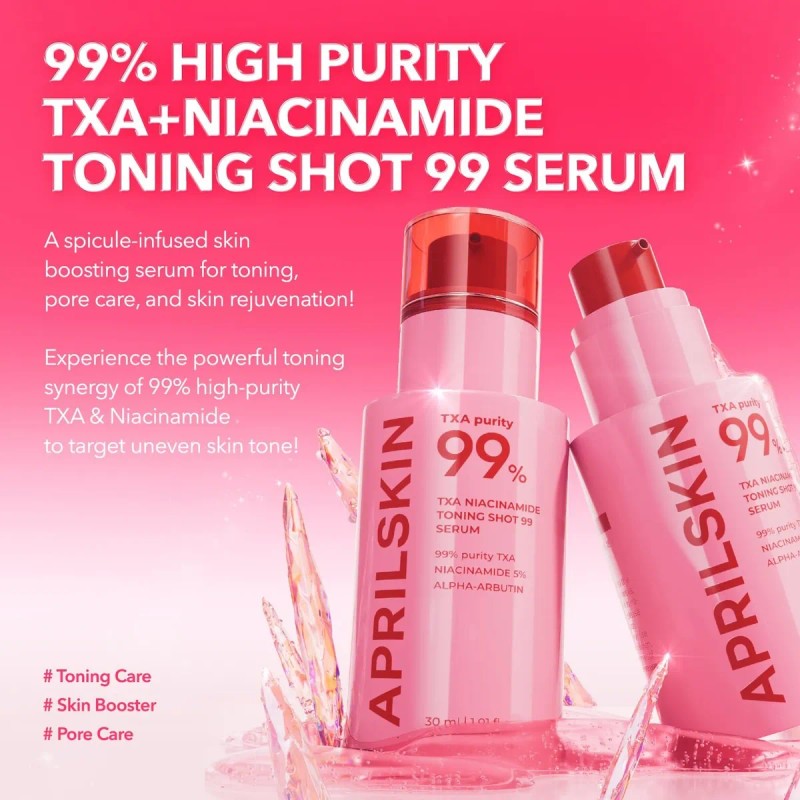 Trio Facial Serum Toner Lechoso Mascarilla Aprilskin Txa 99%