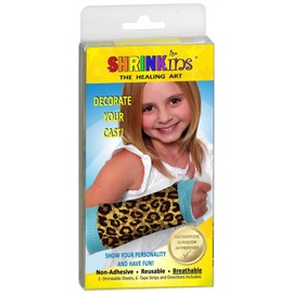 Non-Sticky Shrinkins The Healing Art Washable Removable Cast Decorating Cover Kit~ Fun, Fashionable Creative Shrink Wrap Decorations for Arm & Leg Casts ~ Uses No Adhesive – Adult & Child