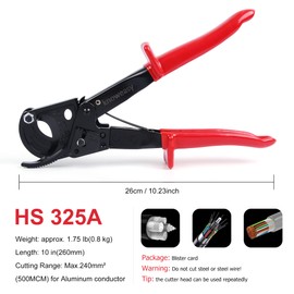Knoweasy Cable Cutter and Ratchet Wire Cutter Works for Aluminum and Multi-core Cables up to 240mm²