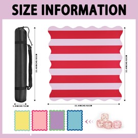 Evervalora 32.4in Scalloped Mahjong Mat, 3mm Mahjong Mat with Accessories- Non-Slip Noise Reduction Mahjong Table Mat Set with 4 Dice, 4 Shuffling Cards and Storage Bag