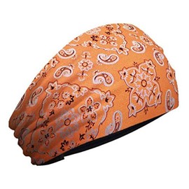 That's A Wrap Women's Knotty Band, All-Over Paisley Foil Bandana, Orange KB1637