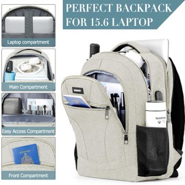 BIKROD Backpack Men and Women, School Backpack Boys Girls Teenagers, 15.6 Inch Laptop Work Daypack with USB Charging Port for Business, Hiking, Travel, Camping, School Bag