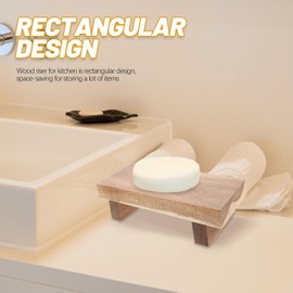 Vase Stand Wood Pedestal Stand, Farmhouse Wood Riser, Bathroom Display Stool Kitchen Soap Tray, Sink Sponge Holder Plant Tray Wooden Stand