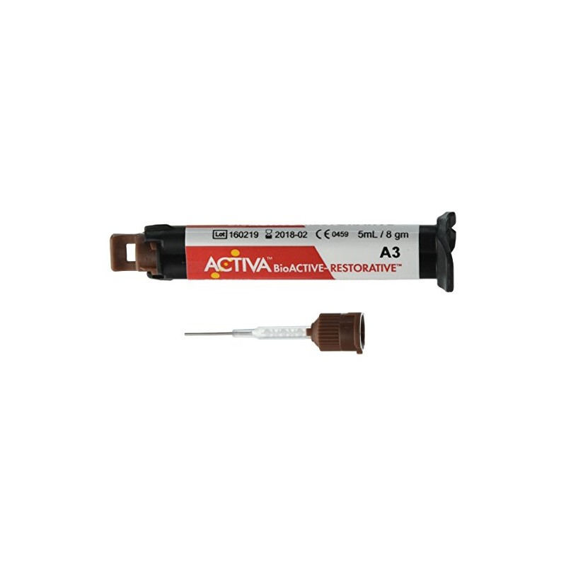 Pulpdent VR1A3 ACTIVA BioACTIVE-RESTORATIVE Single Syringe Refill, A3 Shade