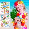 Zayvor 132 Piece Kids Temporary Tattoos, Hawaiian Luau & Tropical
