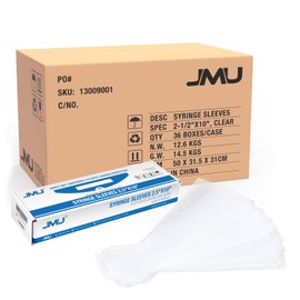 JMU 18000PCS Dental Air Water Syringe Sleeves with Precut Opening, Disposable Clear Plastic Protective Barrier, 2.5" x 10", 36 Boxes of 500PCS