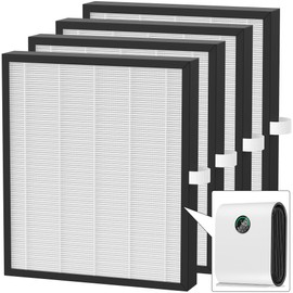 4 Packs KJ217 Replacement Filters Compatible with Mooka KJ217 Air Cleaner Purifier, 3-in-1 H13 True HEPA Filter, High-Efficiency Activated Carbon Filter