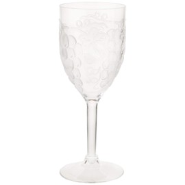 Prodyne Embossed Grape Acrylic Wine Glass, 10 Ounce