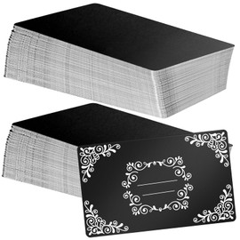 Weparmeety - 100 piezas de metal grabado en blanco de hoja de aluminio, grabado láser, tarjetas de visita multiusos, tarjetas de regalo, 86 x 54 x 0,21 mm (color negro mate)