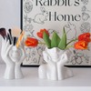 Joynisy White Ceramic Face Vase Set of 2, Female Form