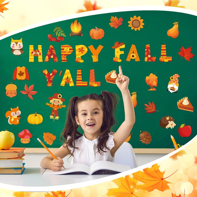 Estune 72 Pcs Happy Fall Cutouts Fall Classroom Bulletin Board
