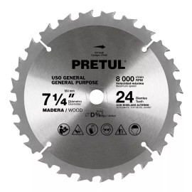 Pretul Sierra Circular P/madera 7-1/4  24 Dientes C5/8 Pretul 27055