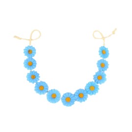 Women's Bohemian Sunflower Headband 60s Hippie Band Daisy Hairband Floral Headpiece (Blue, Pack of 1)