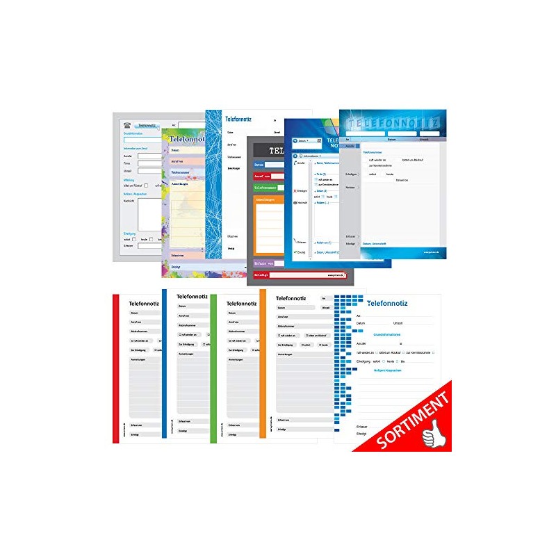 PRICARO 5 x A6 Unpunched PC Design Telephone Notepad