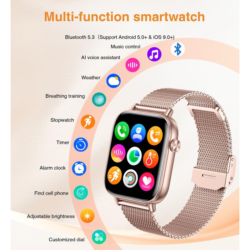 Betatree Smart Watch for Women (Answer/Make Calls),1.83" Touch Screen Fitness