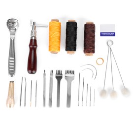 21Pcs DIY Handmade Leather Crochet Hook Needles Sewing Craft Tool Set