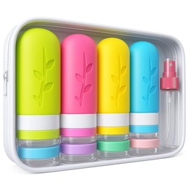 TSA Approved Travel Bottles Set – 18 Piece Leak-Proof Silicone Toiletry Kit with Clear Bag, Refillable Bottles, Jars, Spray Bottle & Accessories for Shampoo, Lotion and Body Wash