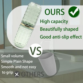 Tragbarer Reise-Zahnbürstenhalter mit Abdeckung, multifunktionales Zahnbürstenetui, Zahnbürstenhalter für Badezimmer, Geschäftsreisen, Reisen, Schule (dunkelgrün)