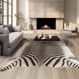 Guyekobe Large Zebra Rug10x8 ft Beige and Brown Area Rugs for Bedroom Living Room Dining Room Animal Rug Non-Slip No Fur